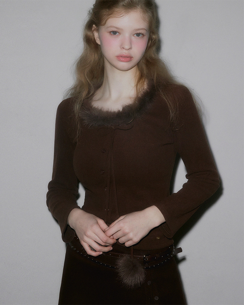 Vinz Fur Pom Long-Sleeve Tee