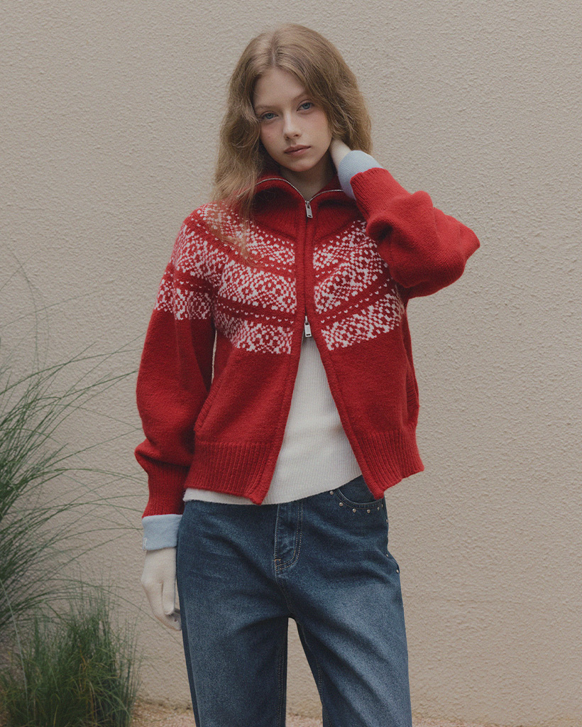 Ounce Antique Nordic Knit Zip-up