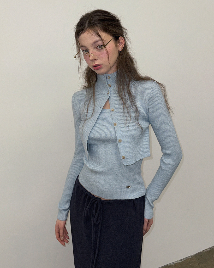 Eiel Layered Collar Long-Sleeve Knit