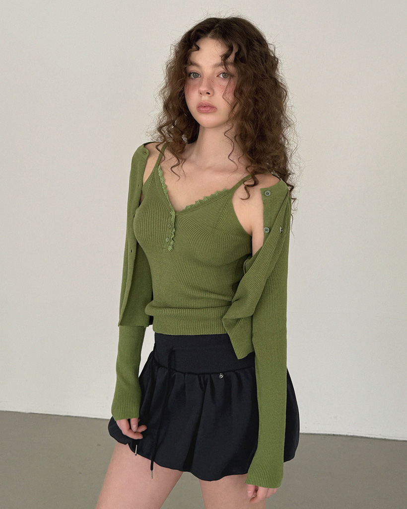 Metin Lace Sleeveless Cardigan Set