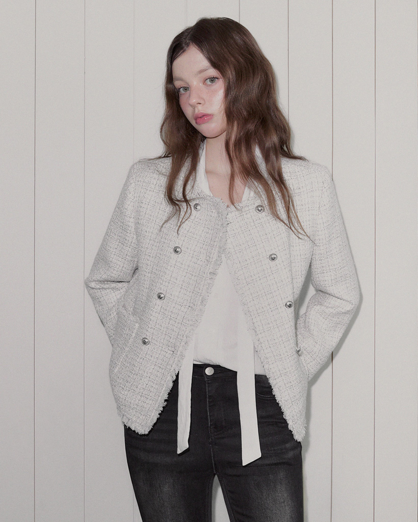 HENDY Tweed Double-Button Jacket