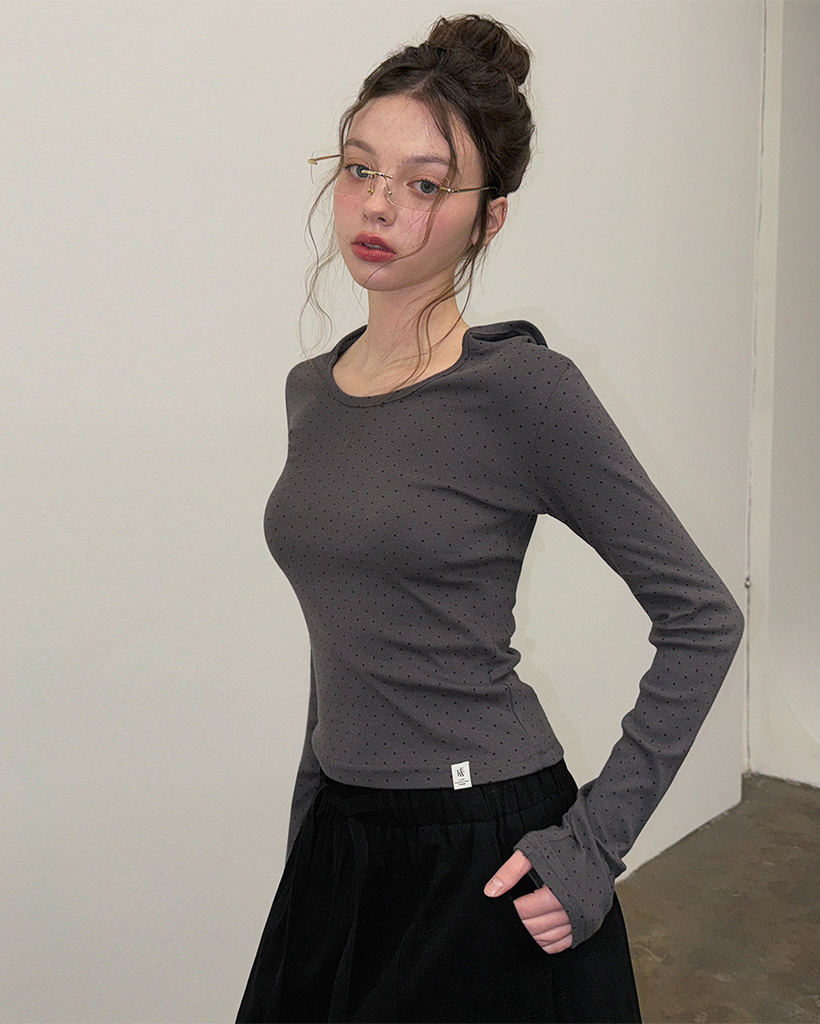 Eten Dot Hooded Long-Sleeve T-Shirt