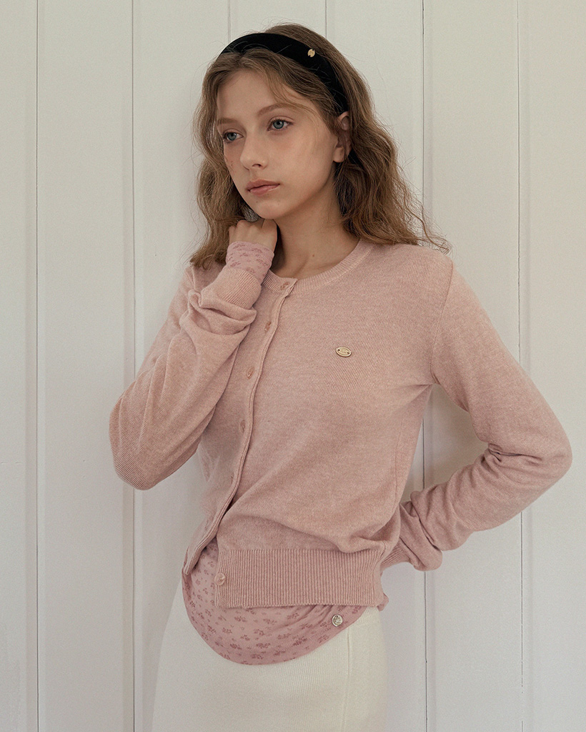 ベーシックラウンドネック長袖カーディガン