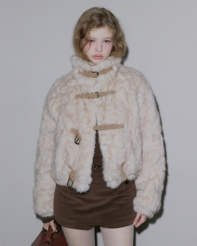 Rago Belt Crop Fur Jacket