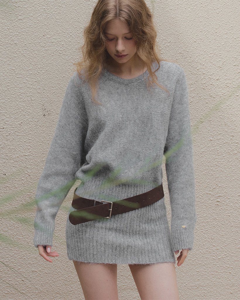 Rein Loose-Fit Knit Dress (Belt Set)