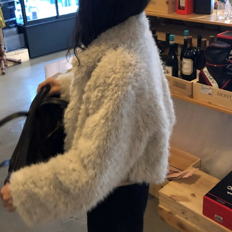 オーバーサイズカラークロップドファージャケット