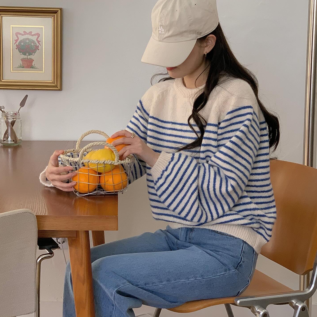 パーリーゲイツニットケーブル編みボーダーラグランゴルフLサイズ