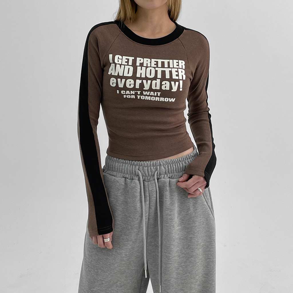 くまるページ ウビングセミクロップラインプリントロングファルティ