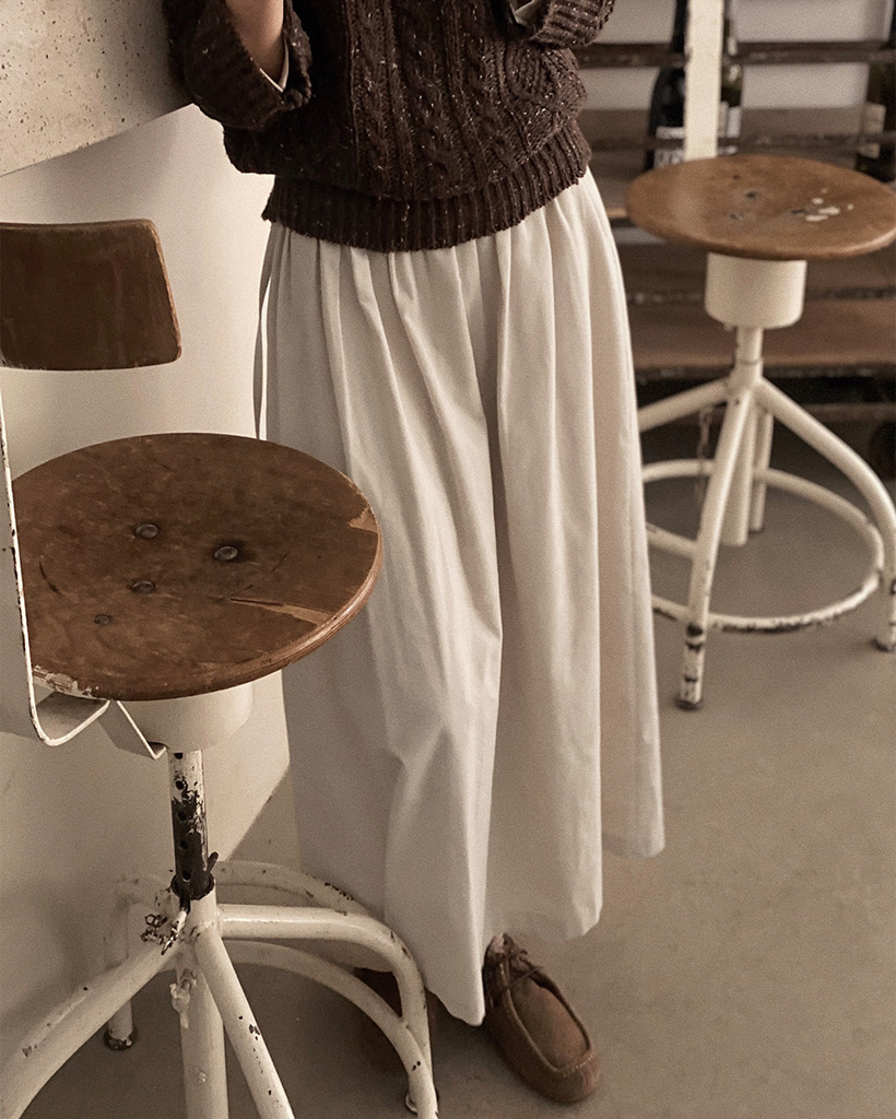 シャーリングコーデュロイスカート