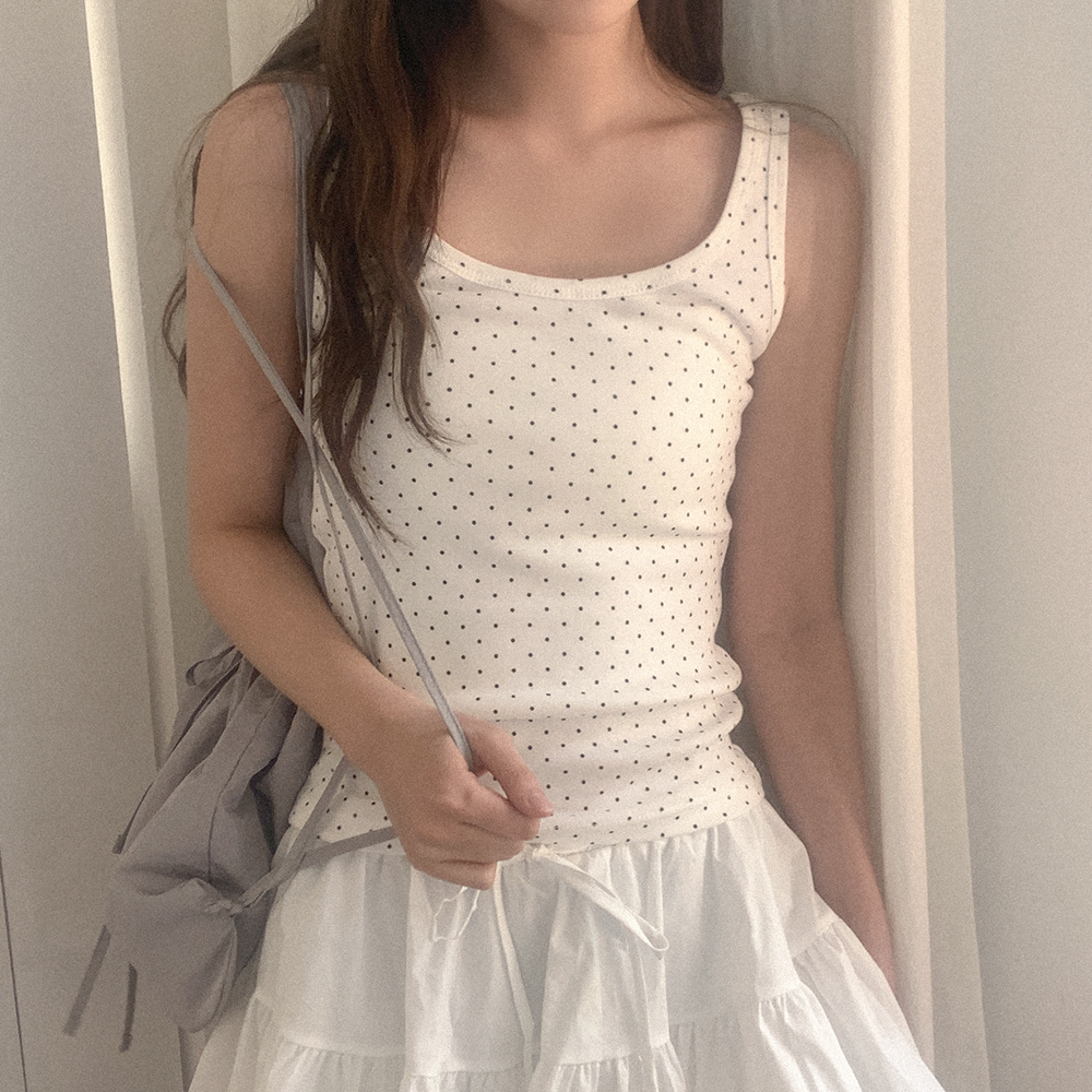 ドット柄ノースリーブ