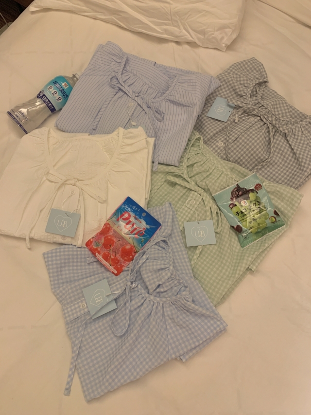 [original]リボンストライプ ボーダーチェックパジャマセット