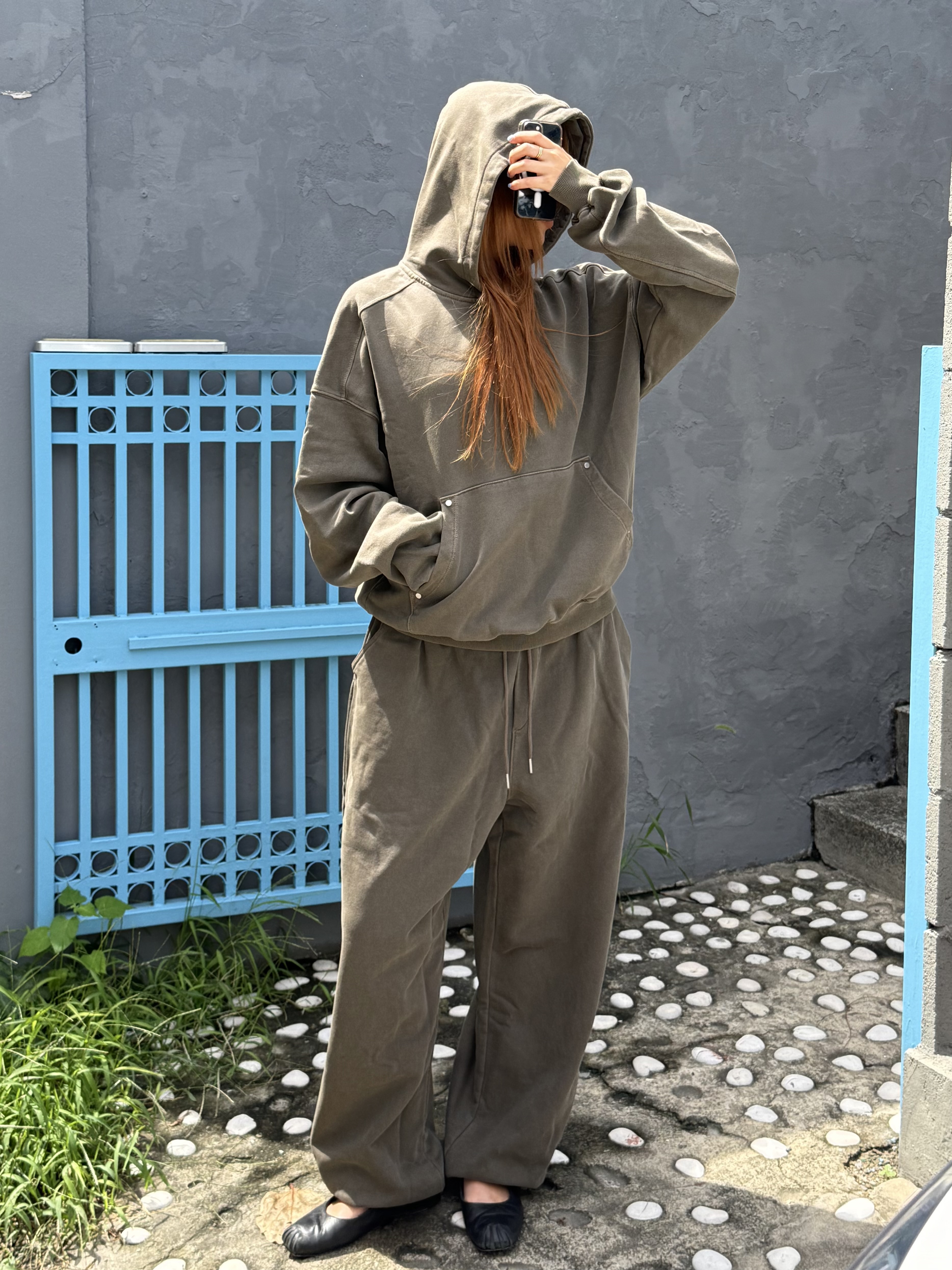 B-BASIC]ピグメントワイドヘビーウェイトスウェットパンツ