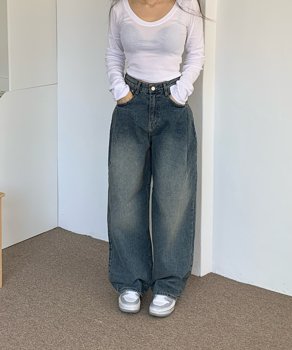 バルーンハイウエストデニムパンツ | ファッション通販サイト NUGU