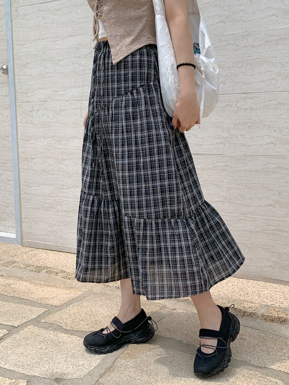 チェックロングスカート | ファッション通販サイト NUGU