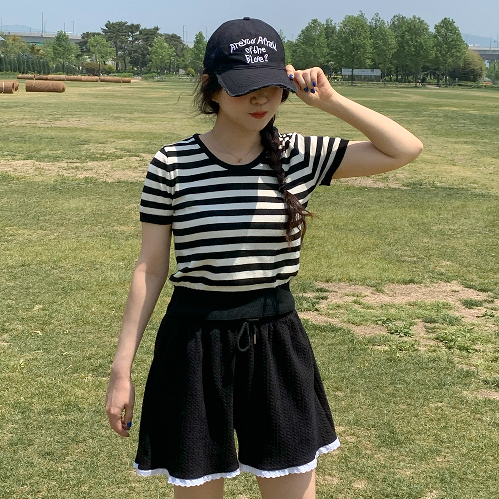 nknit ボーダー 半袖トップス ミニ nknit ボーダー 半袖トップス ミニ