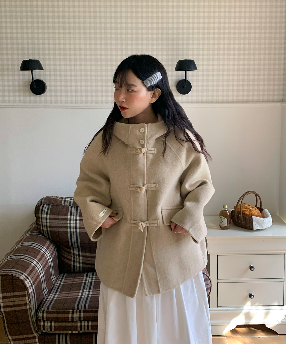 オーバーサイズ ハイネック ダッフルコート