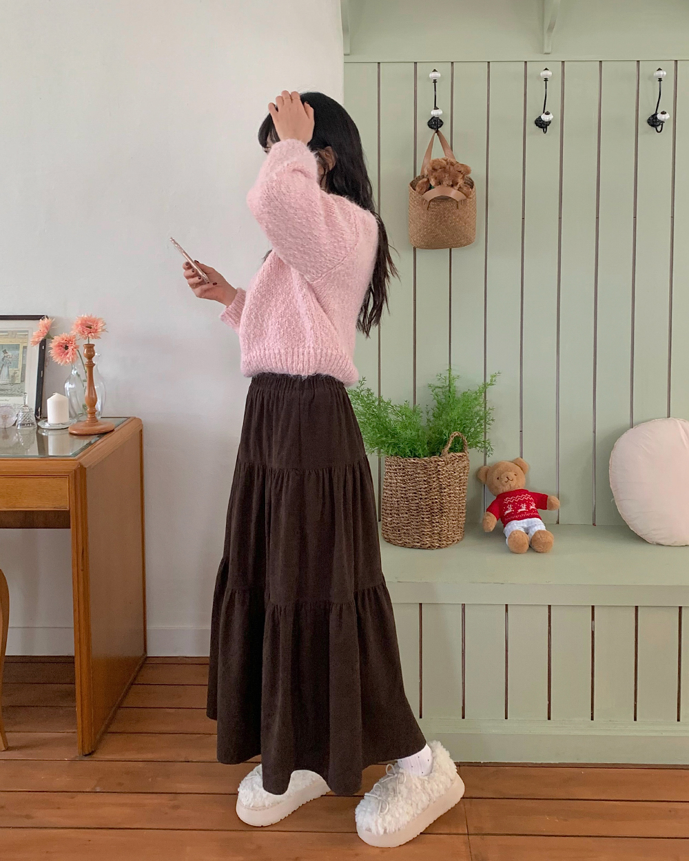 3 color) コーデュロイ ロング丈 スカート | ファッション通販サイト NUGU