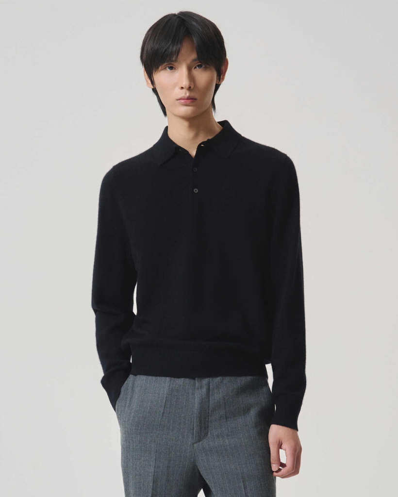 [UNISEX] Cashmere Essential Blend Polo Neck Black