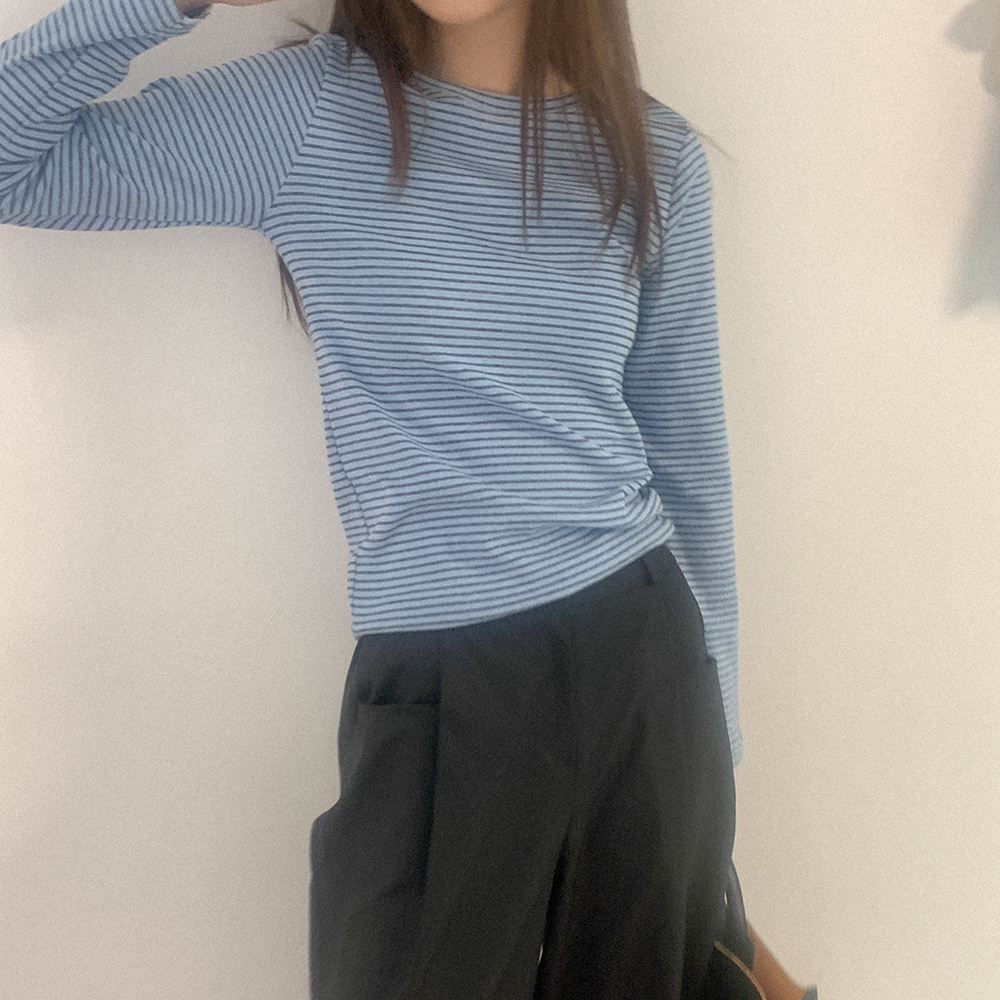 コットンボーダー長袖Ｔシャツ