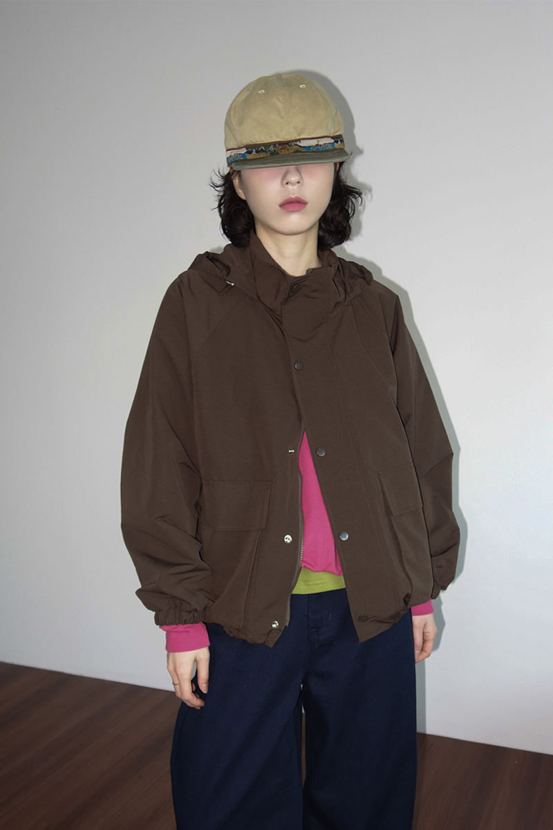 オーバーサイズフード付きブルゾン