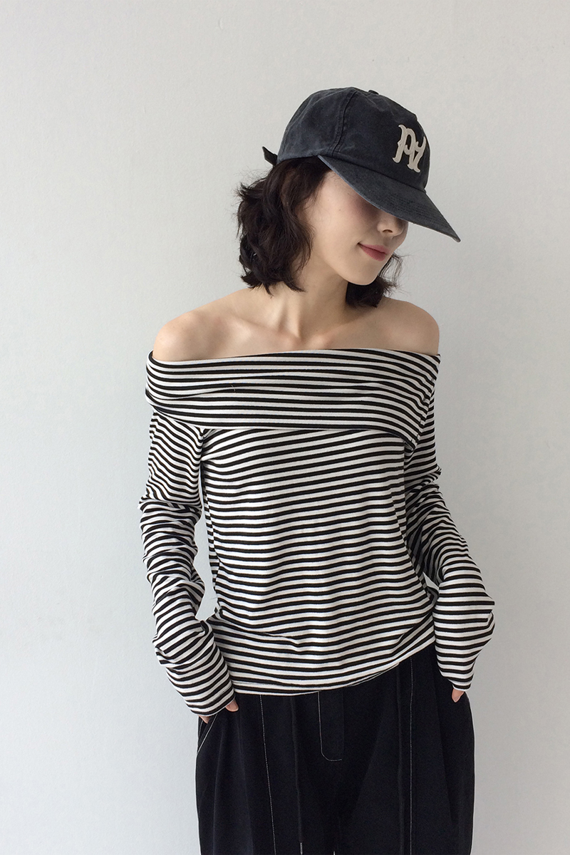 ボーダーオフショル長袖Tシャツ | ファッション通販サイト NUGU