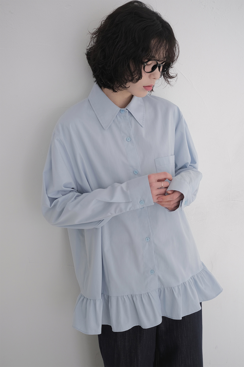 オーバーサイズフリルシャツ