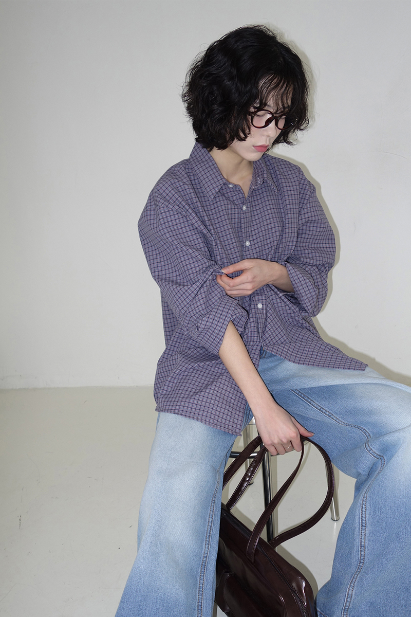 オーバーサイズチェックシャツ