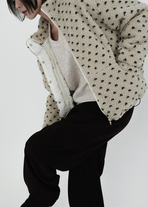 ドット柄ボアジャンパー