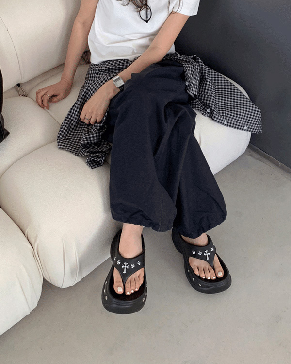 [ジビッツset]シルバーポイントのキーハイトスリッパ (1color)