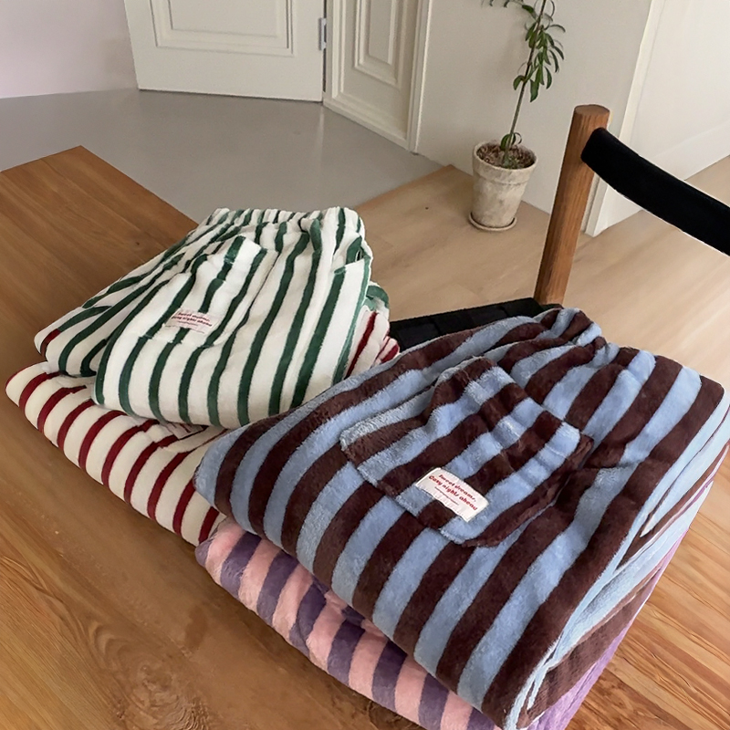 (4color)ストライプ柄マイクロファイバーパンツ