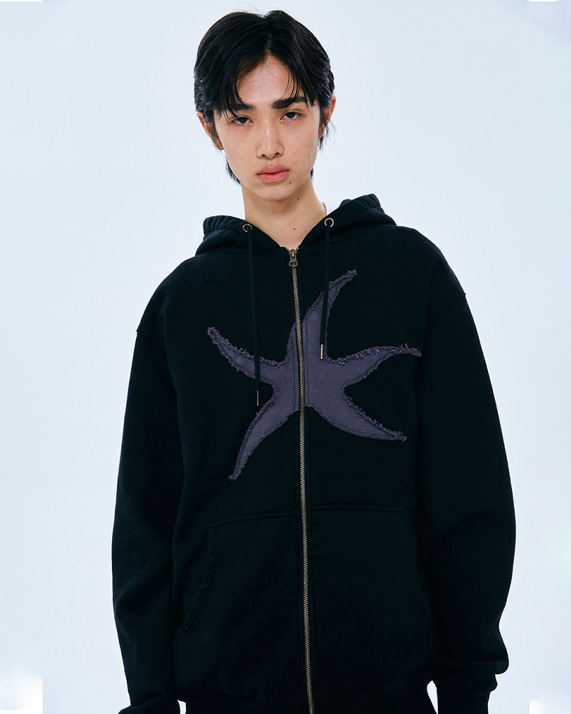 TCM starfish hooded zip-up (black) | ファッション通販サイト NUGU