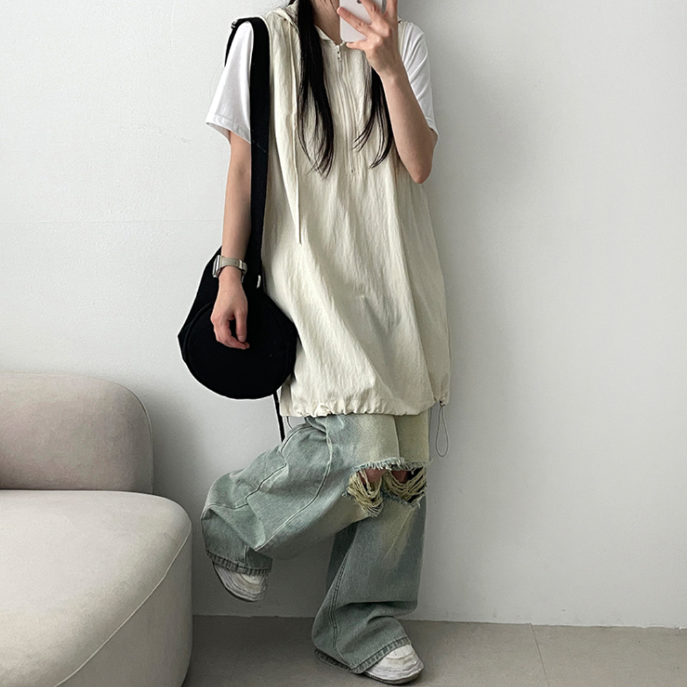 and per se フード付きノースリーブ and per se フード付きノースリーブ