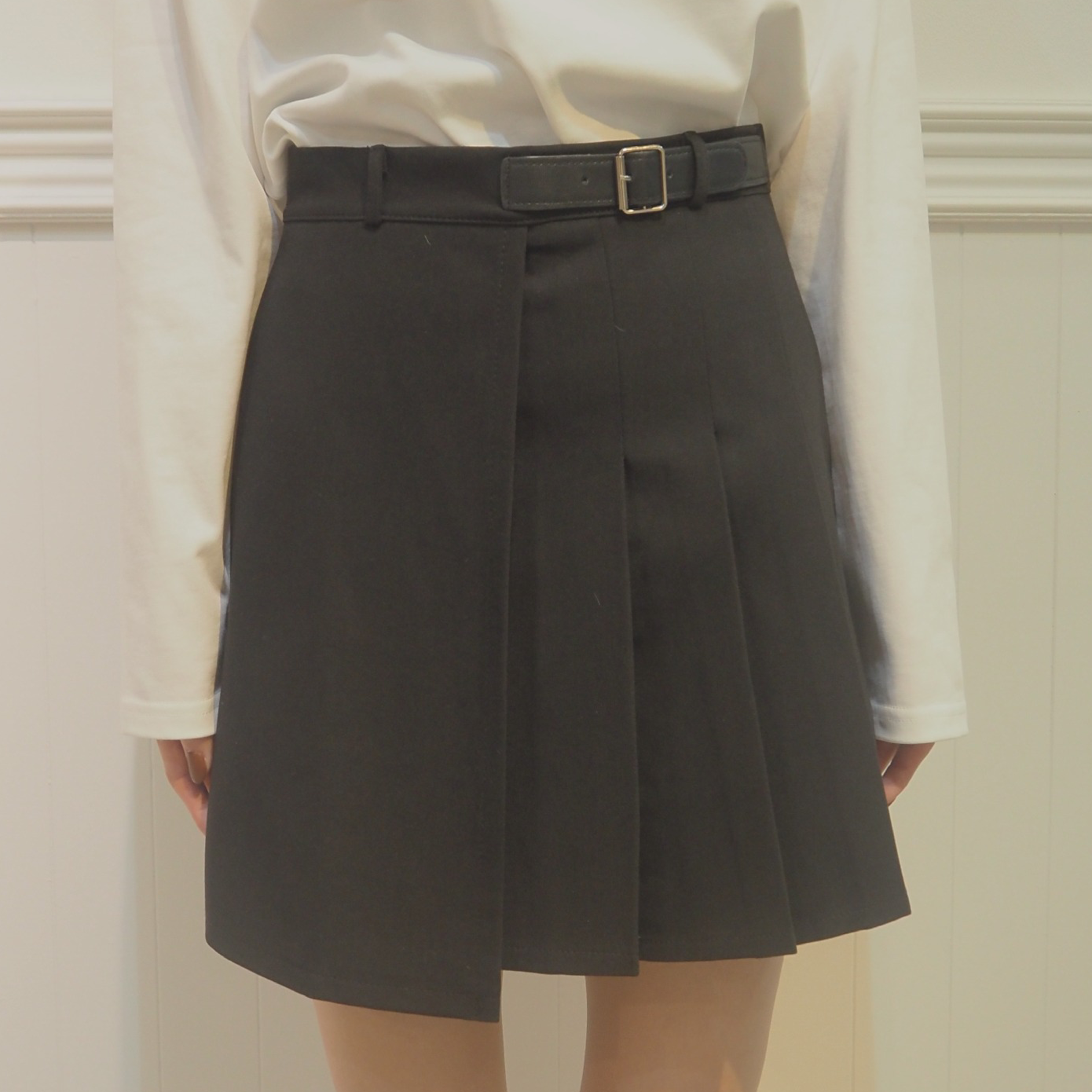 アウトレット★donata プリーツポプリンスカート STYLE DELI スカート 「LUXE」段差デザインプリーツスカート