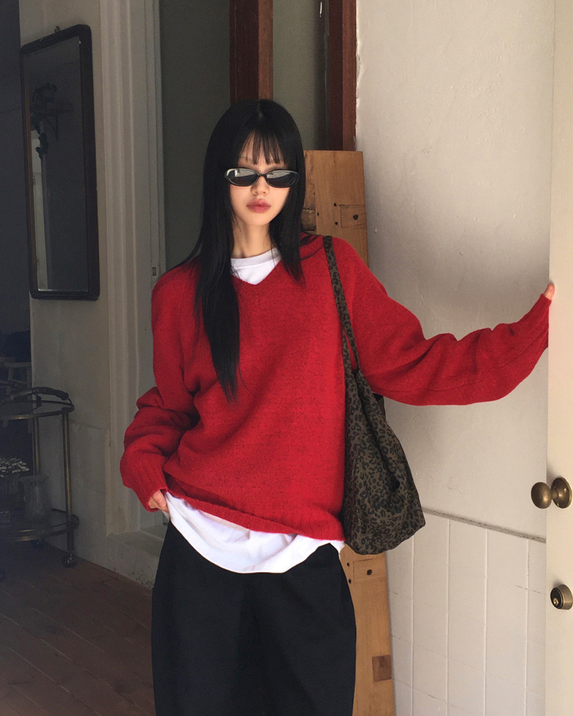 7color) カジュアルVネックニット | ファッション通販サイト NUGU