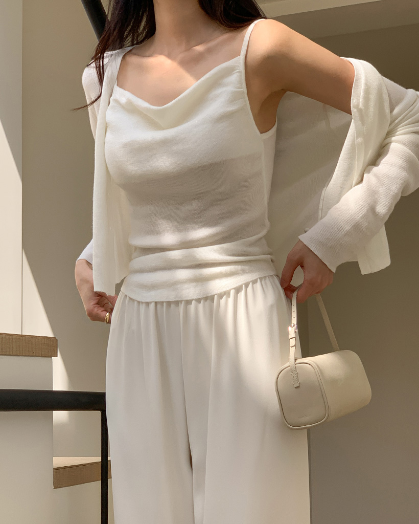 Bryn Drape Sleeveless Cardigan Knit Set