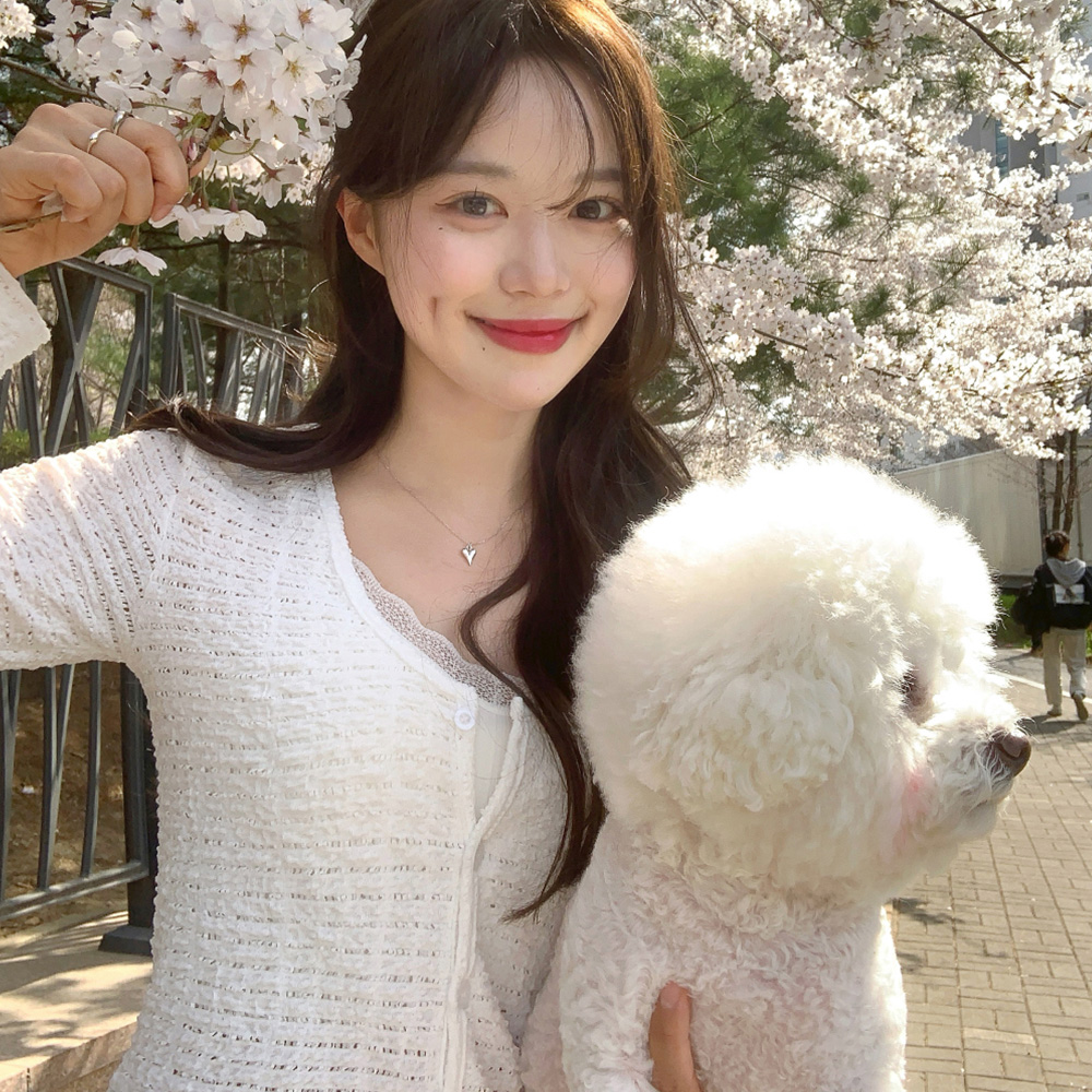 original] レースレイヤードカーディガン(3color