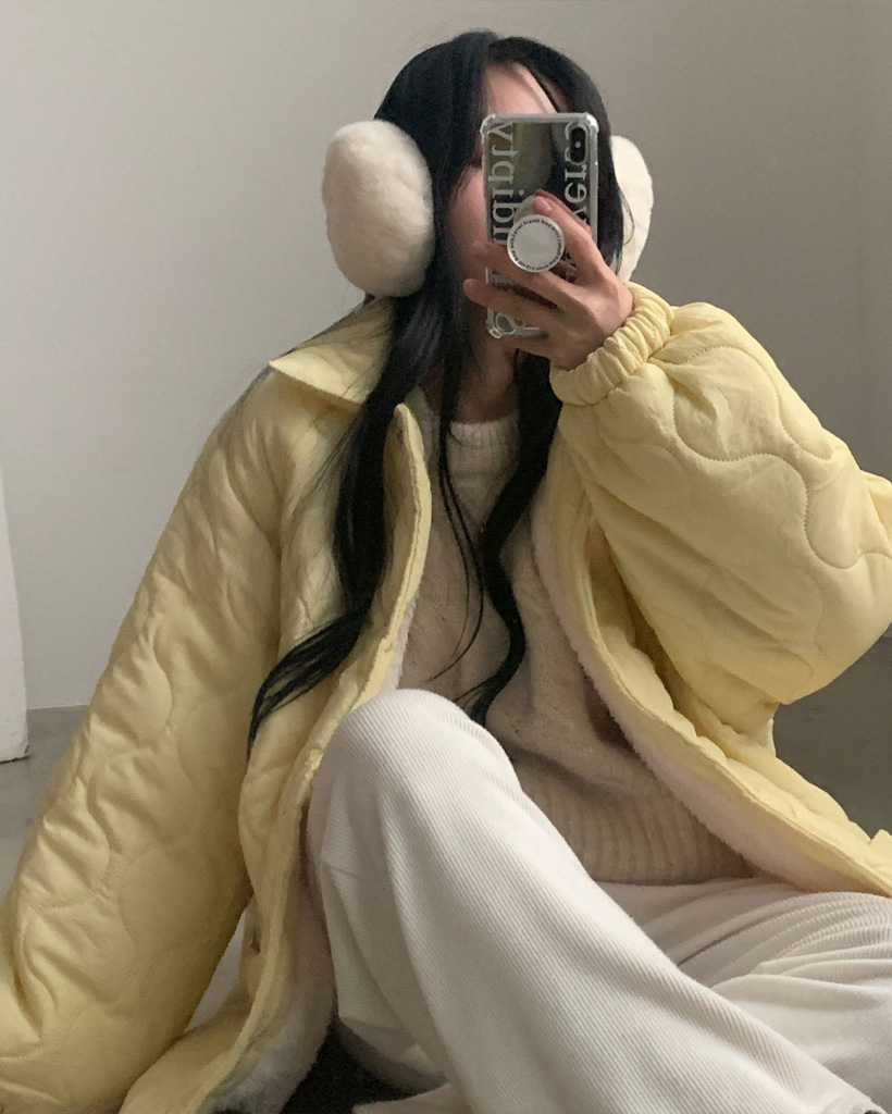 裏地起毛] オーバーサイズキルティングダウンジャケット(6color