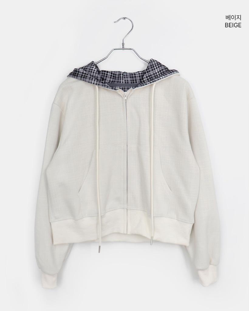 チェックバイカラーパーカー (5color) | ファッション通販サイト