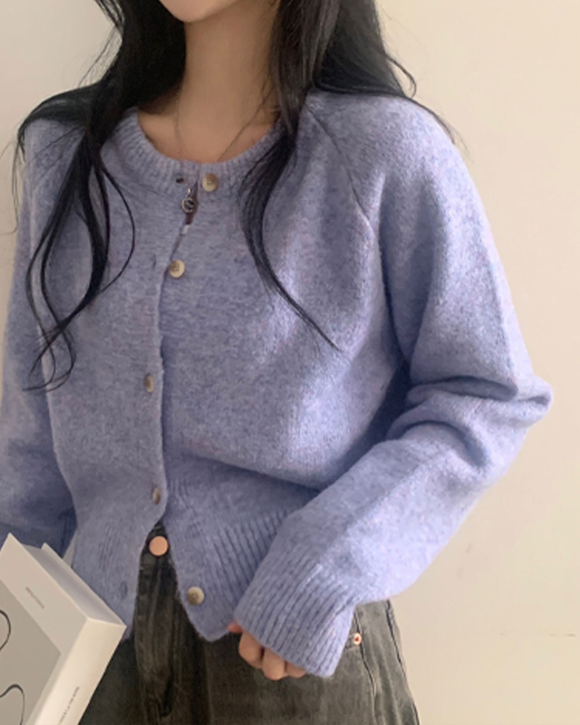 カシミヤ ウールアルパカラウンドニットカーディガン | ファッション