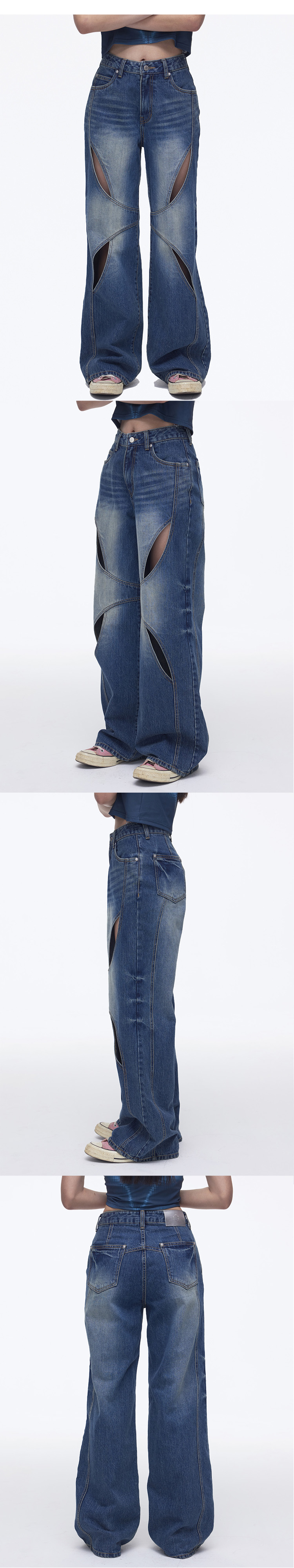 DILETTANTISME ■ Cats Eye Cutout Denim Pants パンツ スタッドキャットアイカットアウトデニムパンツ - DILETTANTISME