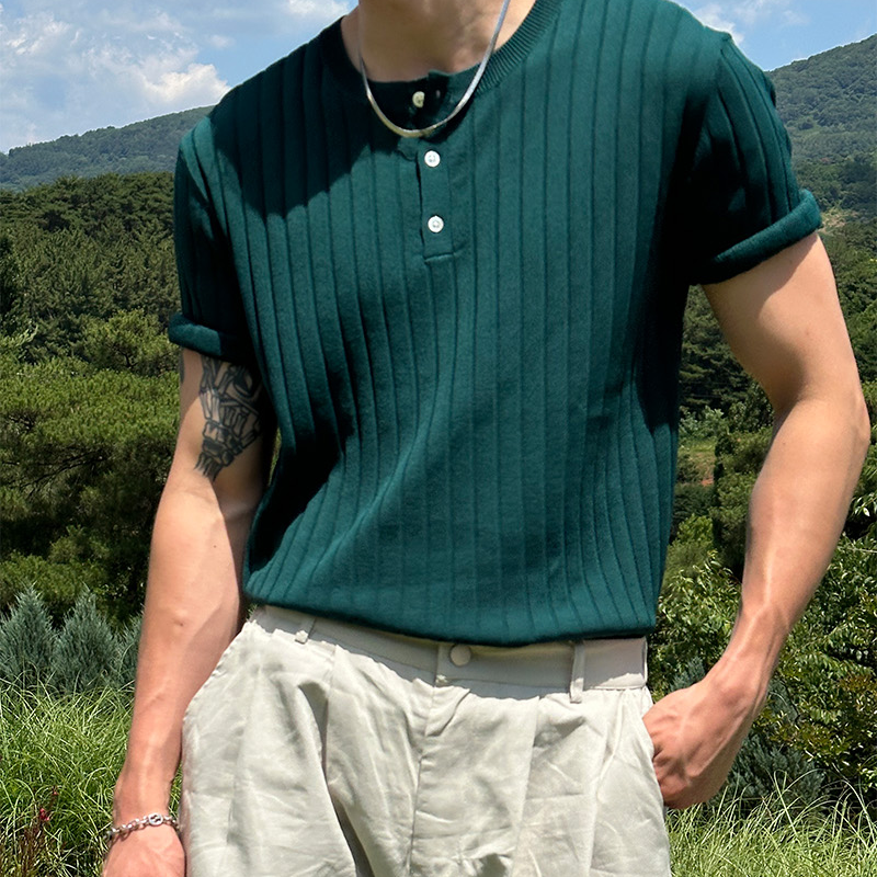Cooling golgi henry neck half knit(7color)