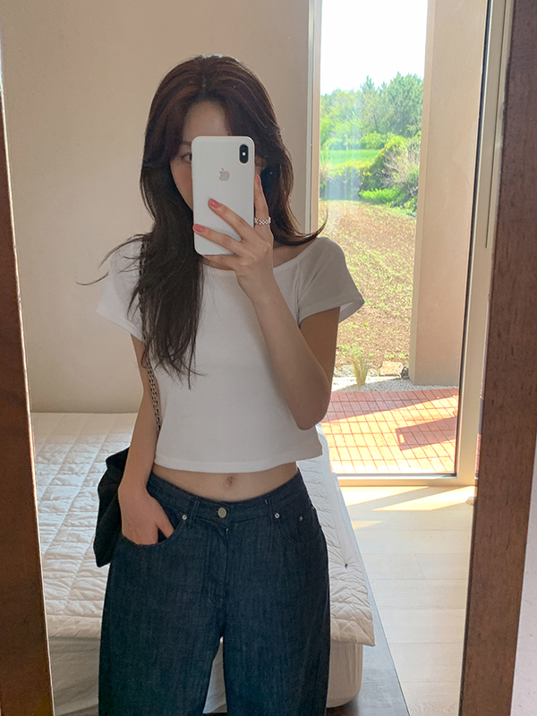 アシンメトリーワンショルダーレイヤード半袖Tシャツ | ファッション