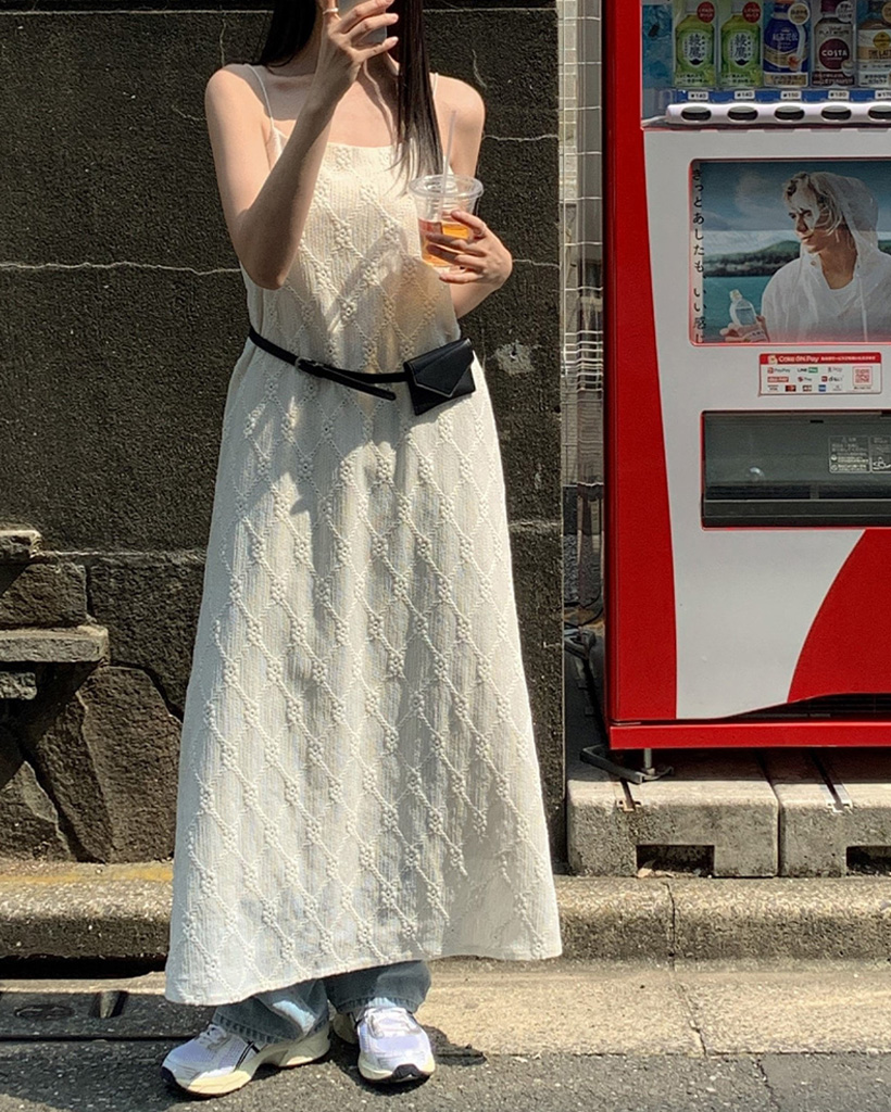 original/S-M]パンチングレイヤードキャミワンピース | ファッション