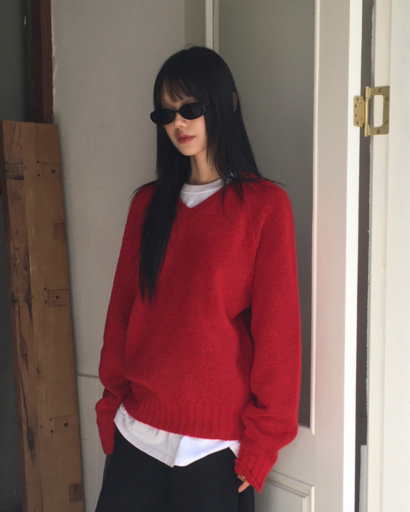 H BEAUTY&YOUTH 5ゲージウールポップコーンニット OVY kaja H