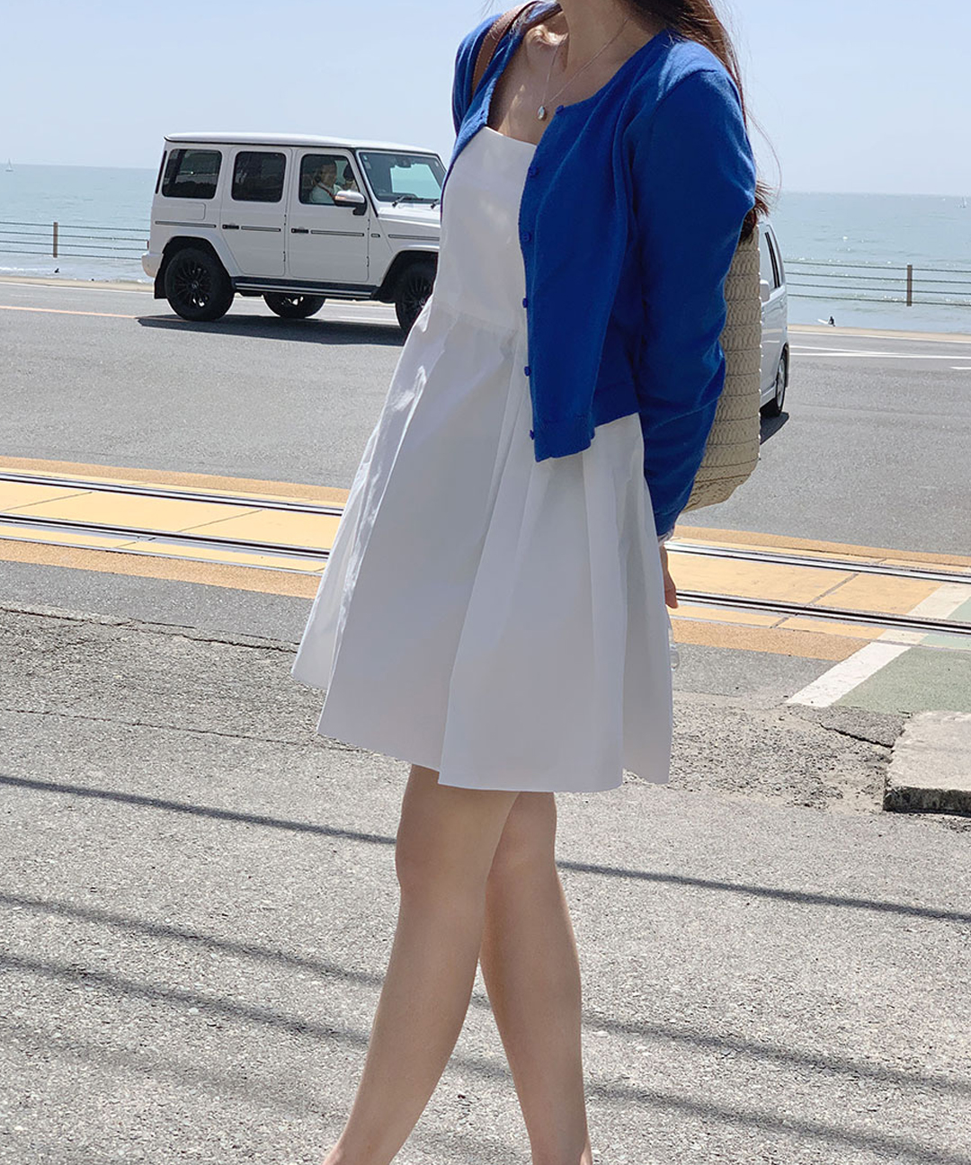 クロップド丈 ニットカーディガン