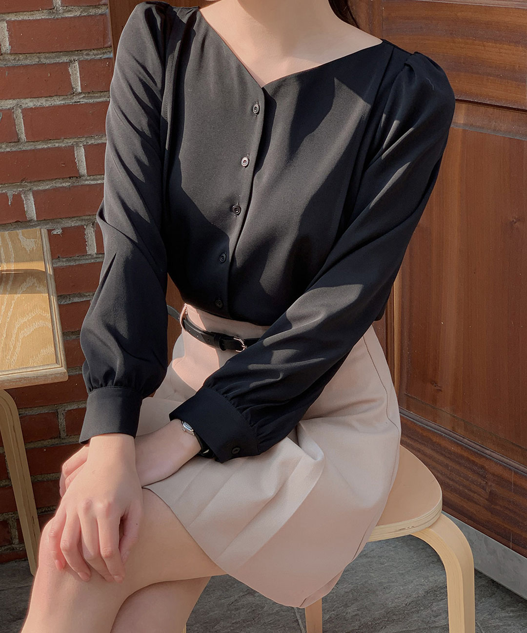 オケージョン】[original/S-L]Vネックタイブラウス | ファッション通販