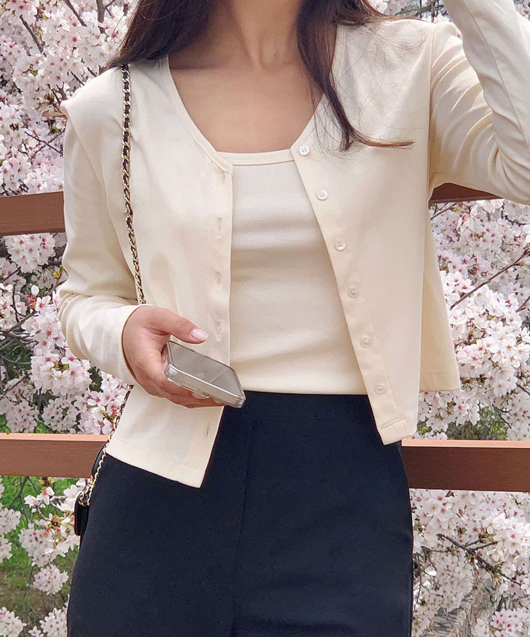 【オケージョン】[original/S-XL]デイリーノースリーブカーディガンセット