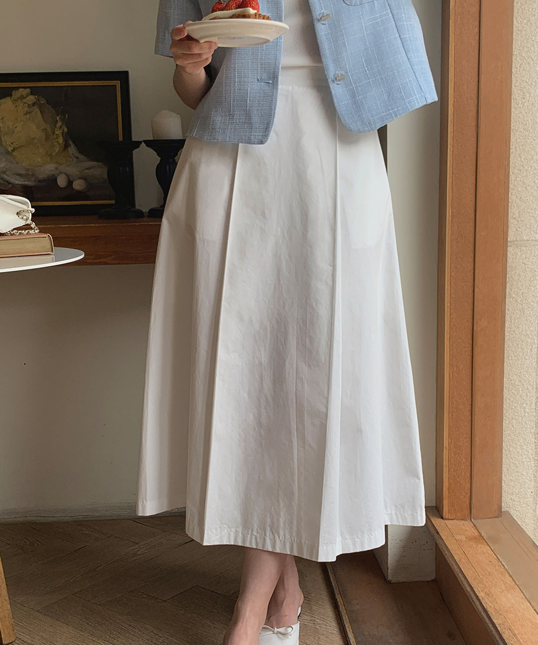 オケージョン】[original/S-XL]タック入りコットンロング