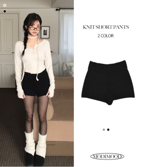 ニットショートパンツ