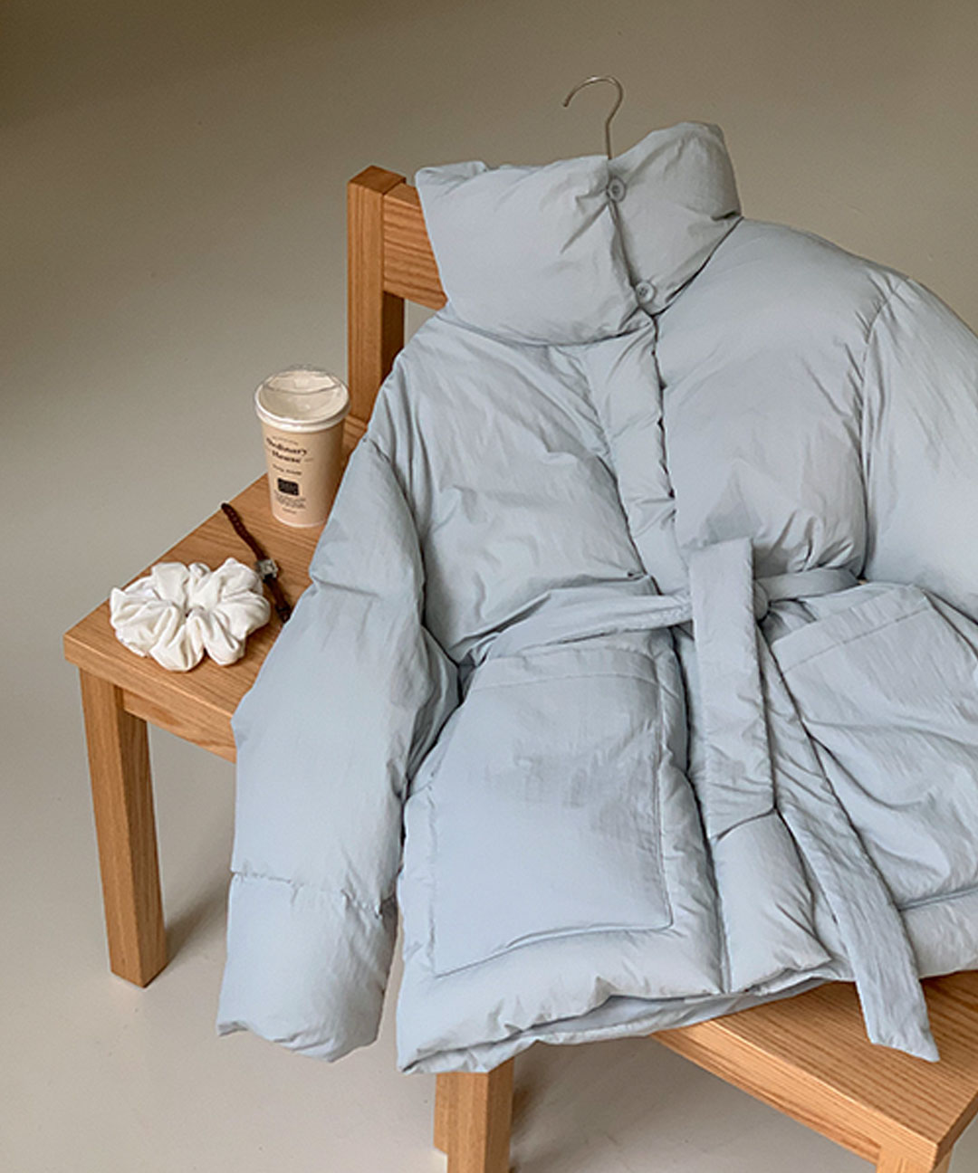 ハイネックミディ丈ダウンジャケット